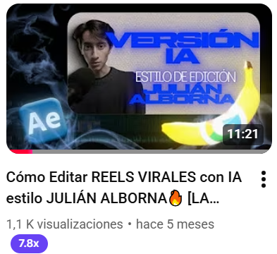 Captura del video Cómo editar REELS VIRALES con IA estilo Julián Alborna