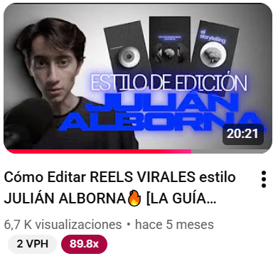 Captura del video Cómo editar REELS VIRALES estilo Julián Alborna — LA GUÍA